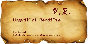 Ungvári Renáta névjegykártya